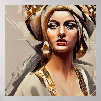 Decoración mural femenina, reina de Saba