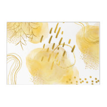 Decoración mural Oro y Arte Acrílico Resumen Blanc