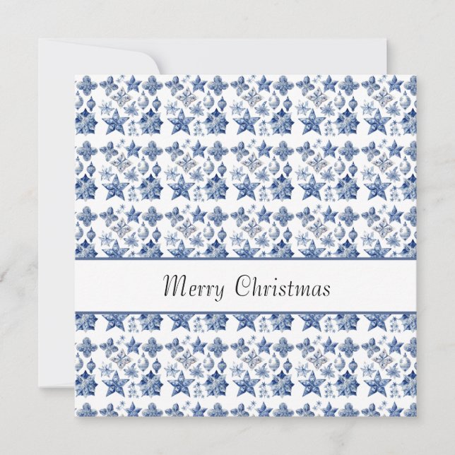 Decoración navidad en el personalizable Azul Delft (Anverso)