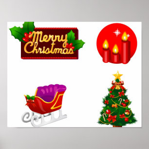 Decoración navideña contra fondo blanco