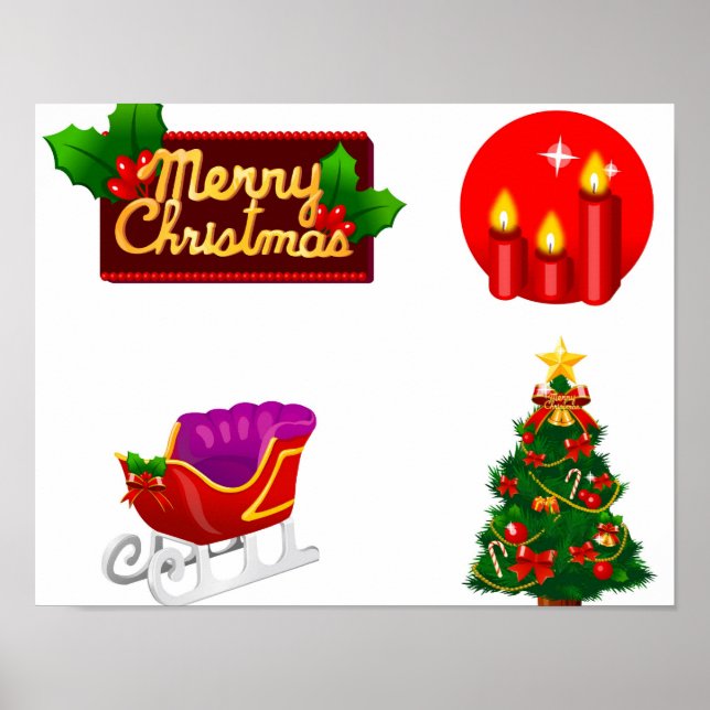 Decoración navideña contra fondo blanco (Frente)