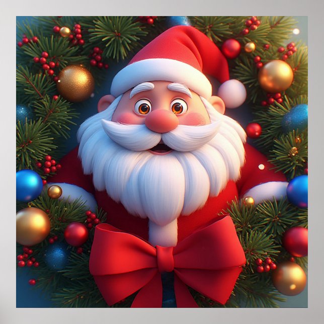 Decoración navideña de Santa Claus de dibujos anim (Frente)
