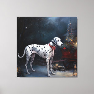 Decoración Navideña de Trineo Nevado Dálmata