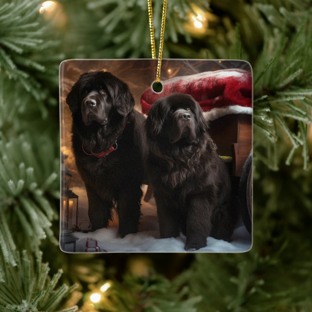 Decoración Navideña de Trineo Nevado de Terranova (Árbol)