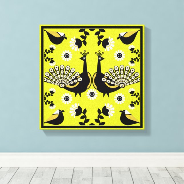 Decoración original de arte pavo real (Insitu (piso de madera))