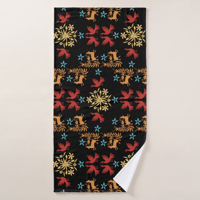 Decoración Otomi Mexicana (Toalla de baño)