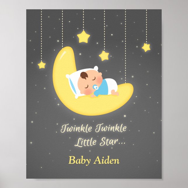 Decoración para guardería de bebé Twinkle Twinkle  (Frente)