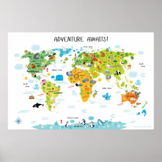 Decoración para guardería Mapa Mundial Aventuras E