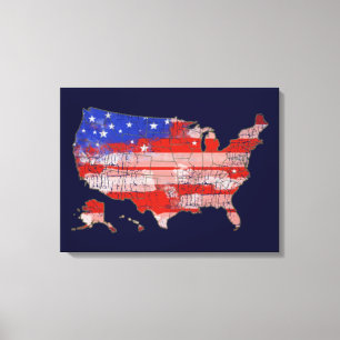 decoración patriótica mapa de estrellas y franjas