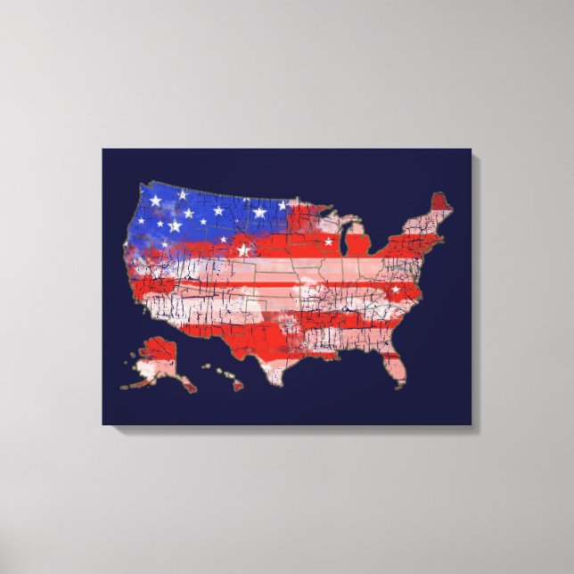 decoración patriótica mapa de estrellas y franjas  (Anverso)