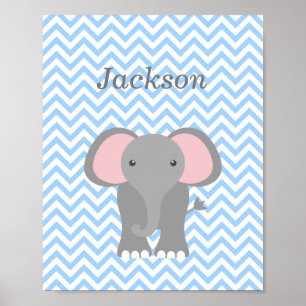 Decoración personalizada de guardería con elefante