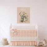 Decoración personalizada de guardería doméstica de<br><div class="desc">Un pato rústico chica de bosque vestido con abrigo de flores con acentos florales por todas partes. Añade tu elección de nombre para personalizar. Tan dulce.</div>