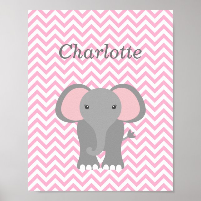 Decoración personalizada de guardería para elefant (Frente)