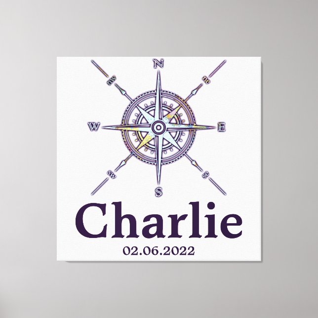 Decoración personalizada de la brújula de mapas (Anverso)