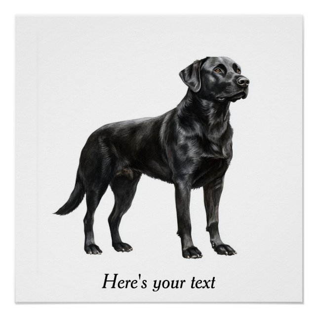 Decoración personalizada de Labrador Retriever neg (Anverso)