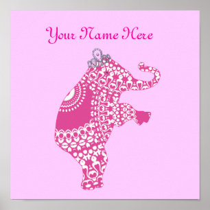 Decoración personalizada de nursery de elefante ro