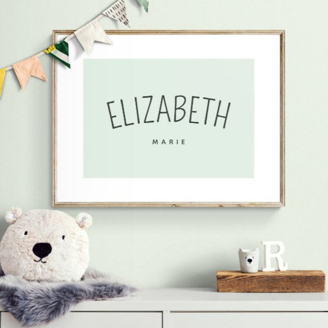 Decoración Personalizada para Sala de Juegos de Ni (Shown framed. Print is designed with a white border which gives the illusion of a mat.)
