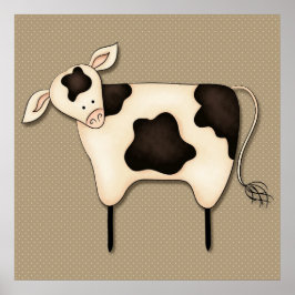 Decoración primitiva de vaca en el país