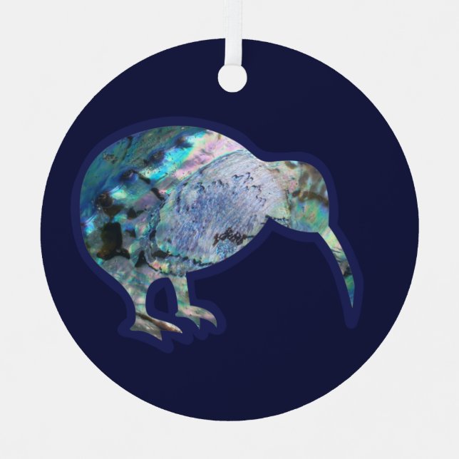 Decoración redonda de Navidades Pāua Kiwi (Anverso)