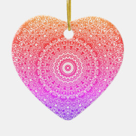Decoración / regalo de arcoiris Mandala Heart Boho