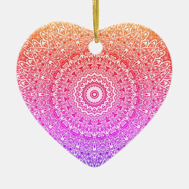 Decoración / regalo de arcoiris Mandala Heart Boho (Frente)