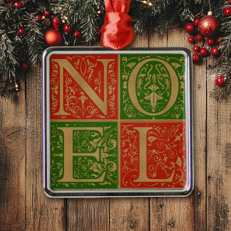 Decoración retro noel rojo y verde