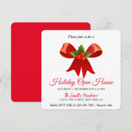 Decoración roja para la tarjeta navideña de árbol 