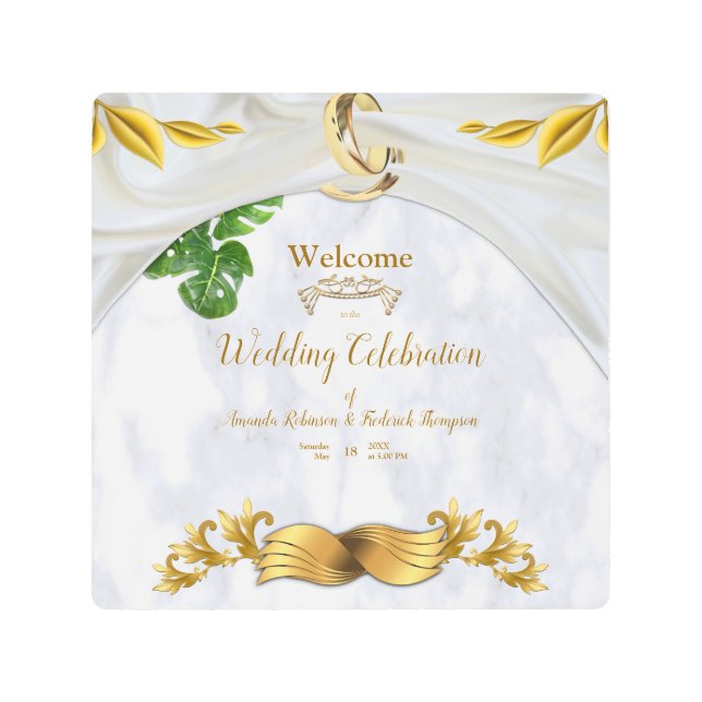 Decoración romántica de pared Boda tropical (Anverso)