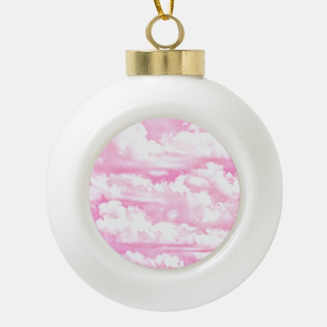 Decoración rosa claro y elegante con nubes (Anverso)