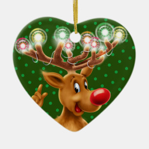 Decoración Rudolph del árbol de navidad iluminad