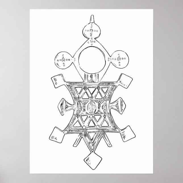 Decoración tribal poster de arte dibujado a mano (Frente)