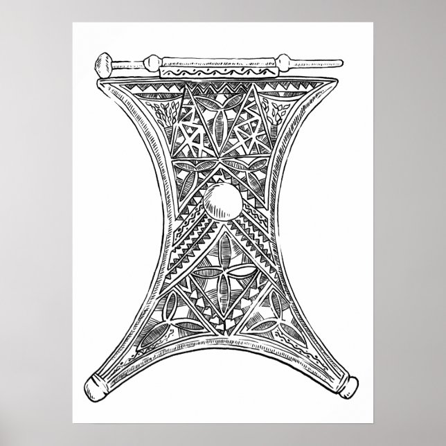 Decoración tribal poster ilustracion dibujado a ma (Frente)