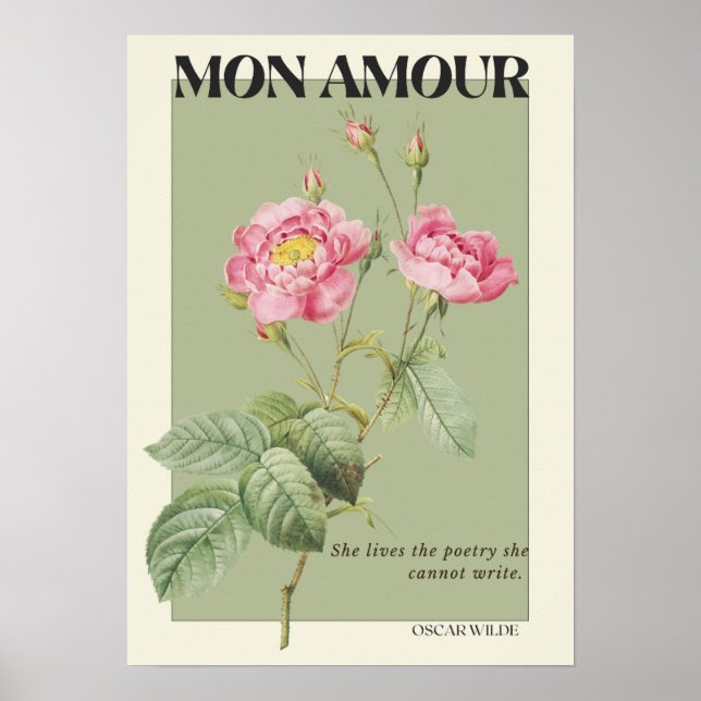 Decoración verde de Poster de flores botánicas (Frente)