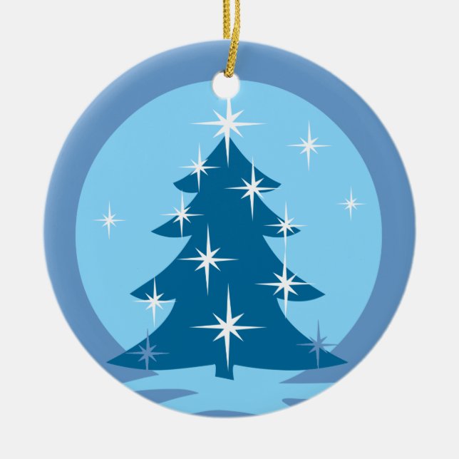 Decoraciones de árboles de nieve reverente (Frente)