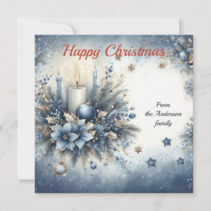 Decoraciones de Navidad elegantes en azul y oro