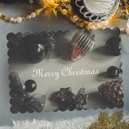 Decoraciones de Navidad retro negro plateado