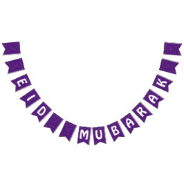 Decoraciones de pancartas de Eid Mubarak Purple Ei