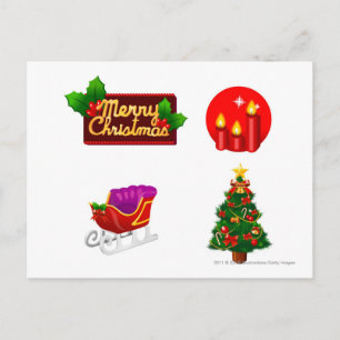 Decoraciones del navidad contra el fondo blanco