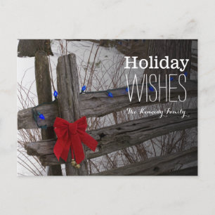 Decoraciones del navidad en una cerca de madera