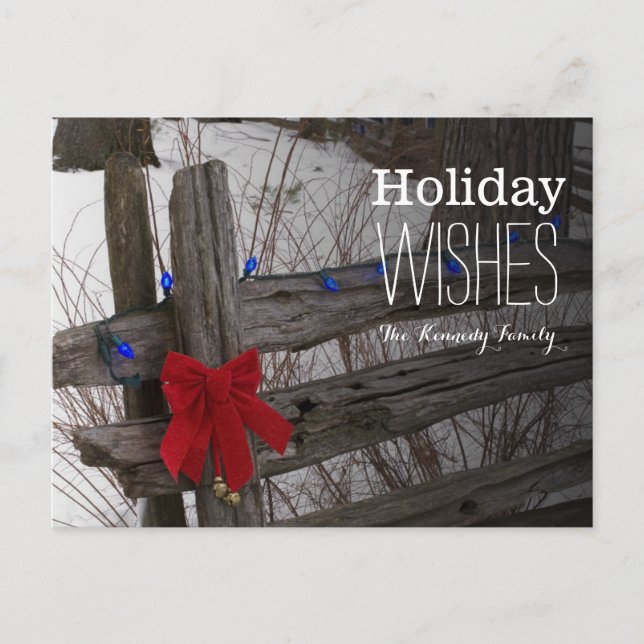 Decoraciones del navidad en una cerca de madera (Anverso)