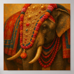 Decoraciones detalladas de la cabeza del elefante