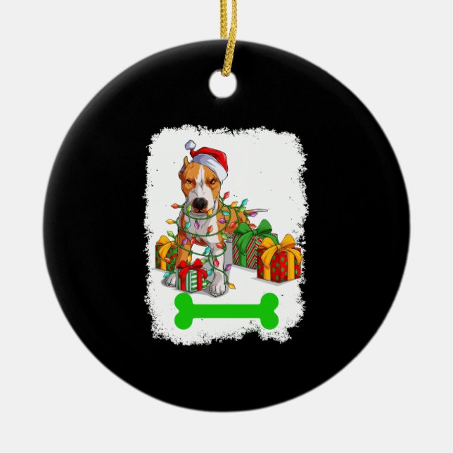 Decoraciones navideñas de PitBull Pajama Santa Hat (Frente)