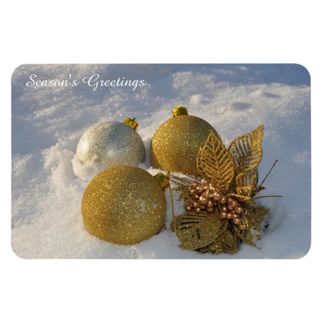 Decoraciones navideñas imán de texto personalizado (Horizontal)