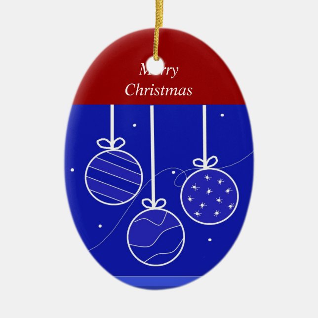Decoraciones Navideñas Rojas, Blancas y Azules (Frente)
