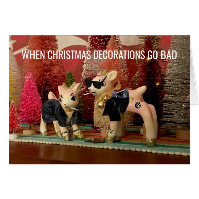 Decoraciones navideñas se fueron tarjeta de person (Anverso (Horizontal))