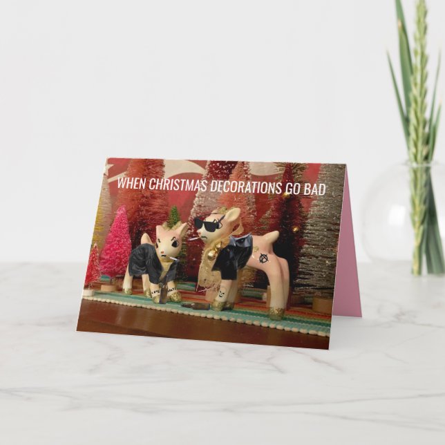 Decoraciones navideñas se fueron tarjeta de vacaci (Anverso)