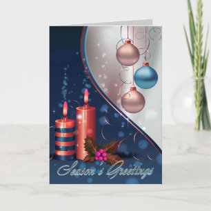 Decoraciones rojas y azules de la vela del navidad
