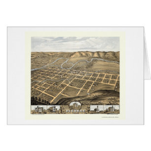 Decorah, mapa panorámico de Iowa - 1870