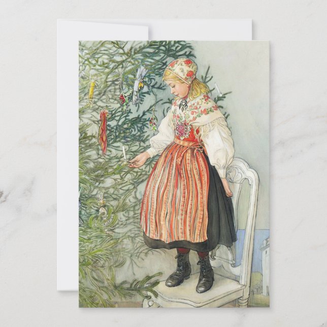 Decorando el árbol de Navidad - Carl Larsson (Anverso)