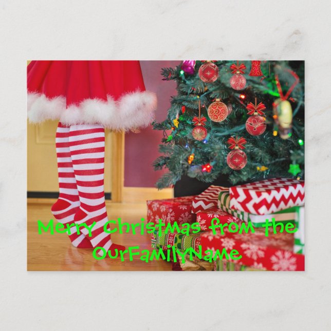 Decorar árbol de Navidad Tarjeta postal personaliz (Anverso)
